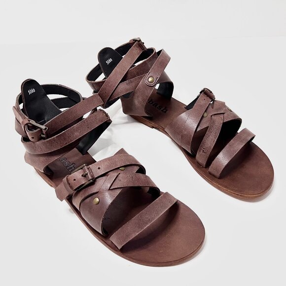 Ariel gladiator brown leather sandal - Picture 1 of 4